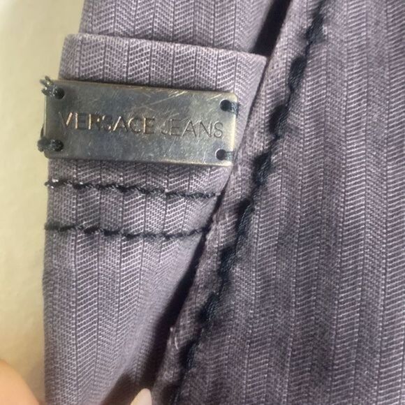 EUC Gianni Versace Jeans Pin Striped Faded Soft Black Gray Denim Jeans - Picture 5 of 17